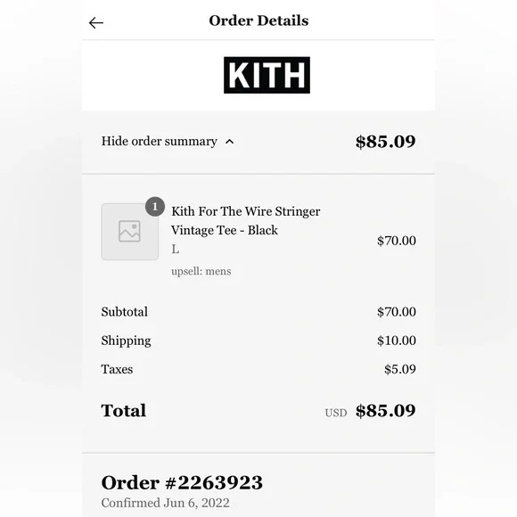 Kith x The Wire “Stringer” Vintage tee black size L - Picture 6 of 6